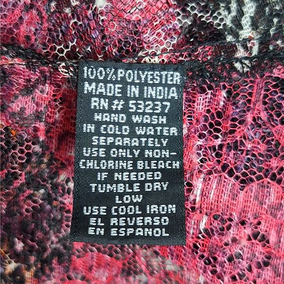 Womens Top 3X Cheetah Lace Whimsygoth Sheer Fairy Grunge Patchwork Button‎ Down - Picture 7 of 8